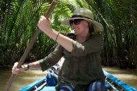 Dr. Heather Stur on the Mekong River in Vietnam